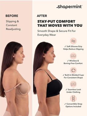 Shapermint True-Kind Bra - Black New with tags removed